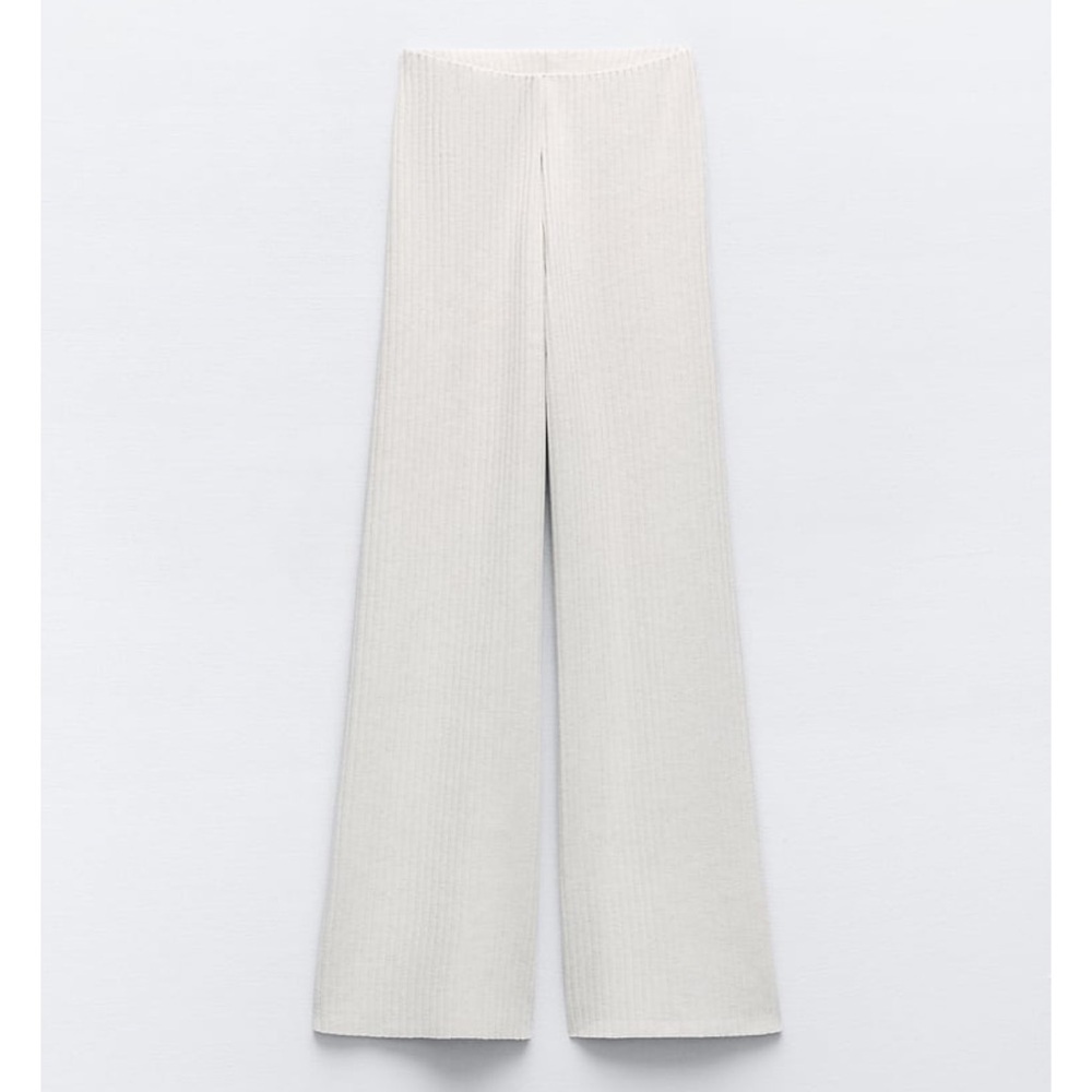 ZARA High Waist Pants with Interior Elastic Waistband. Wide Leg